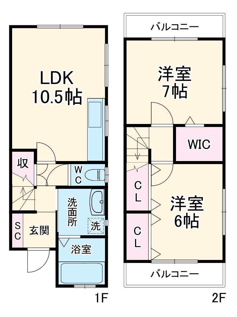タウンコート東本郷(2LDK/1階)の間取り写真