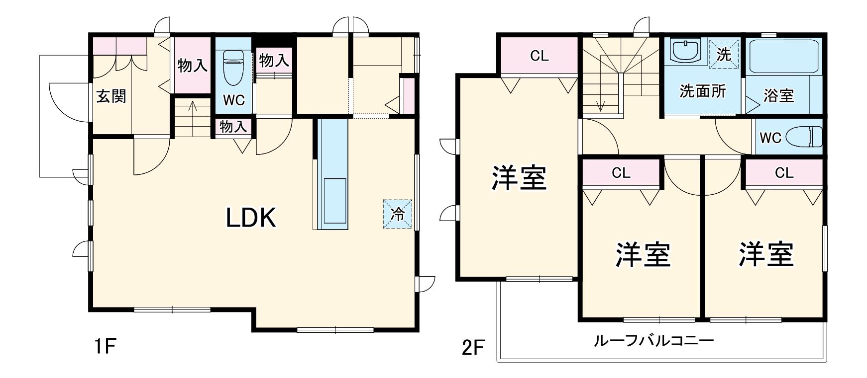 横浜線 橋本駅(神奈川) 徒歩11分 2階建 築12年(3LDK)の間取り写真