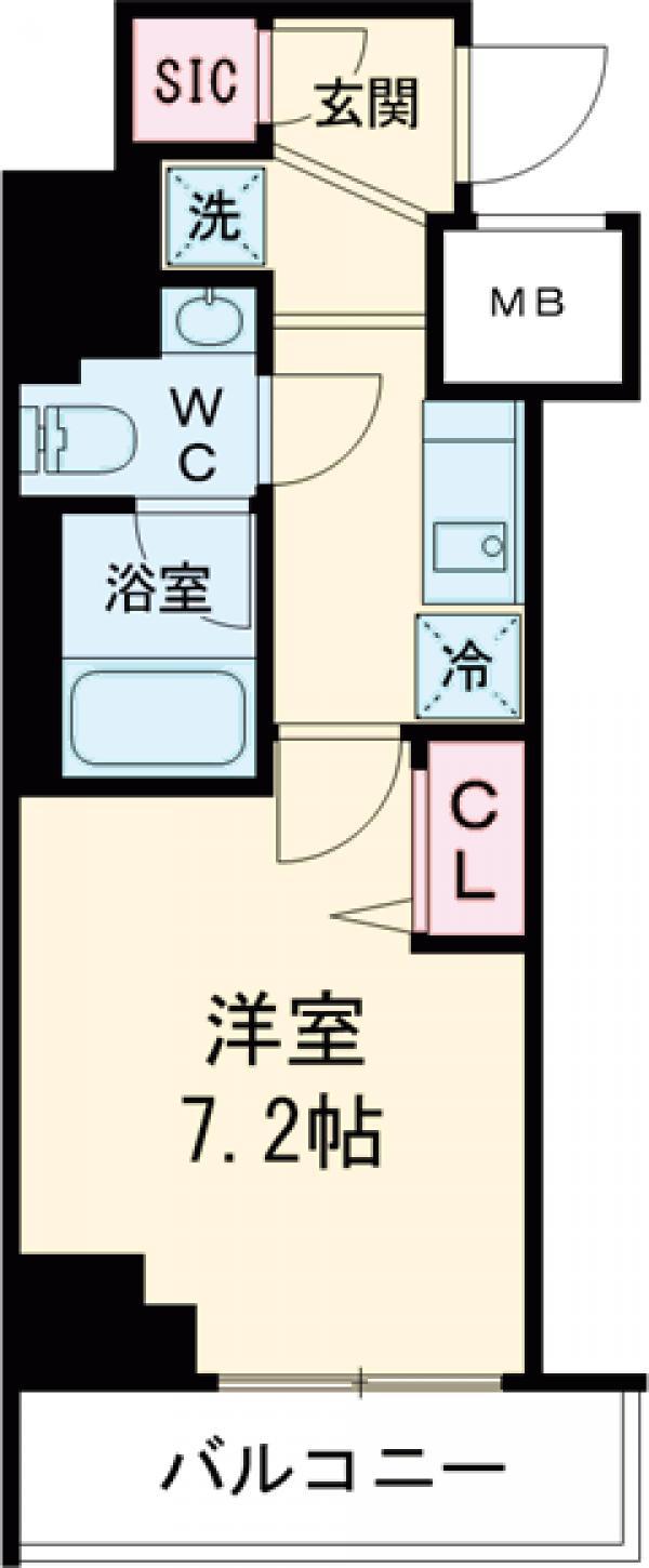 メインステージ三ノ輪Ⅲ(1K/6階)の間取り写真