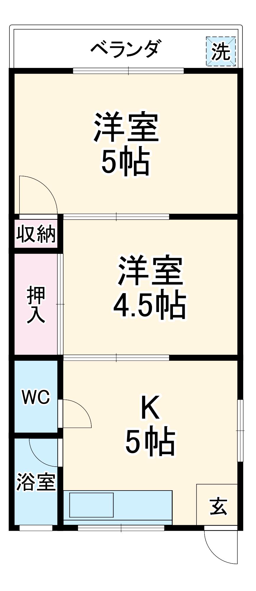 翠松園アパートメント(2DK/1階)の間取り写真
