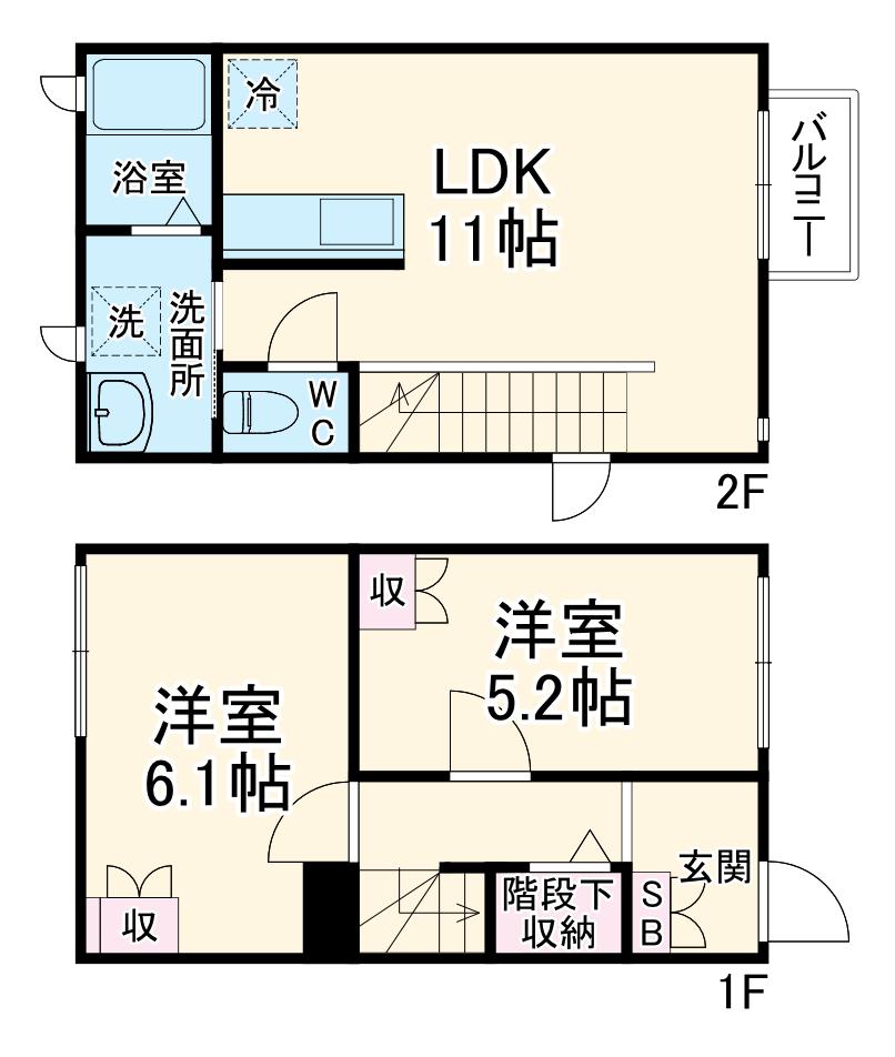 ヴァンヴェール(2LDK)の間取り写真