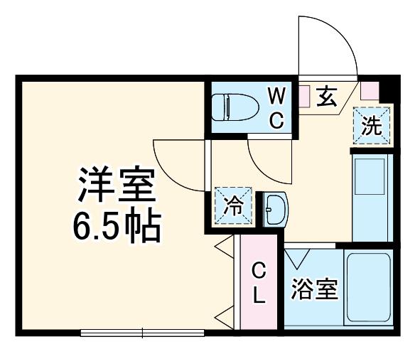 LA PREMIRE(1K/1階)の間取り写真