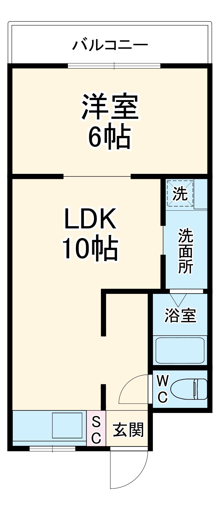 笹部ハイツ(1LDK/3階)の間取り写真