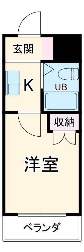 ダイアパレス淵野辺(1K/3階)の間取り写真