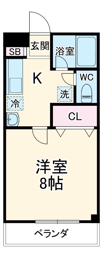 ニューリーブス(1K/3階)の間取り写真