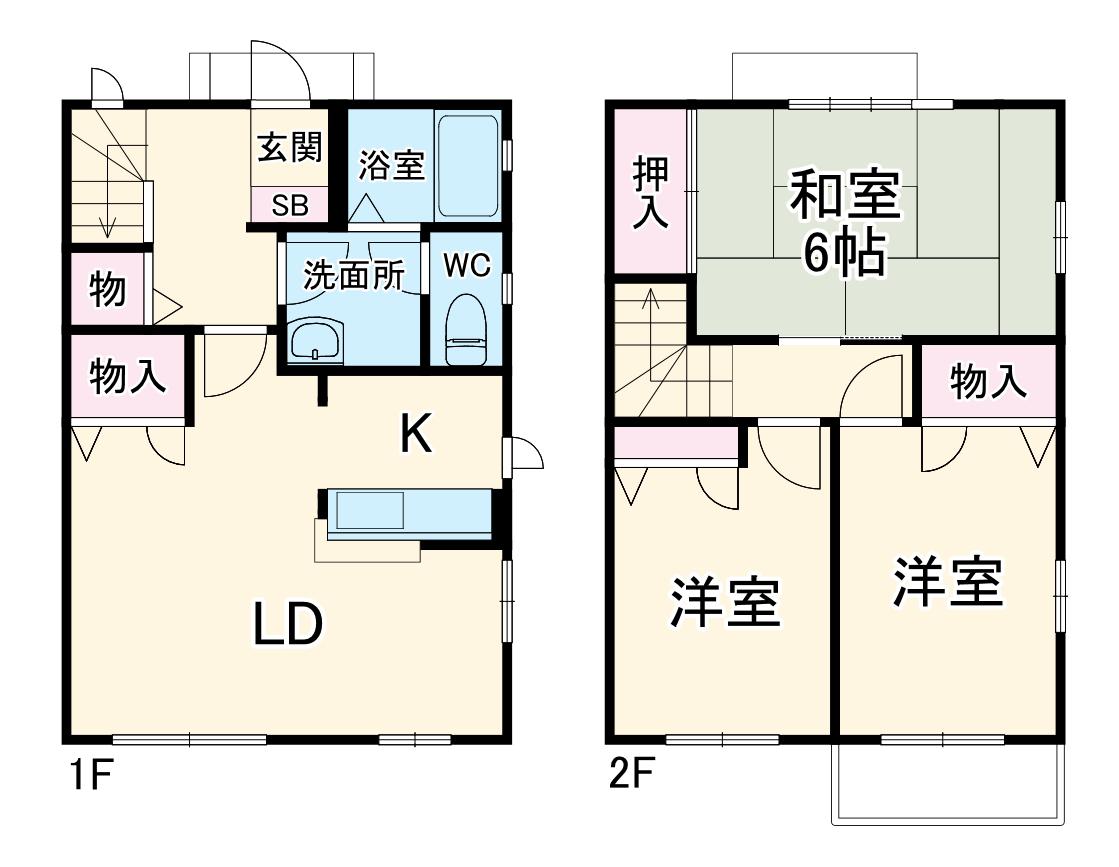 ウエストヒルF(3LDK)の間取り写真