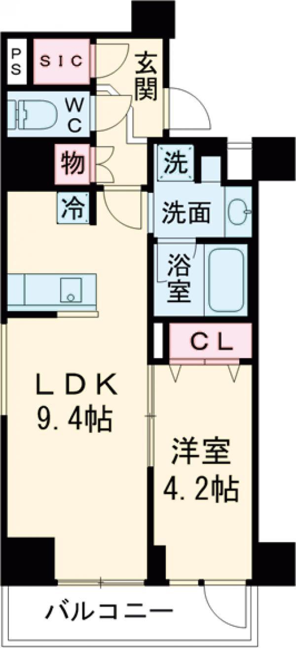 メインステージ東武練馬(1LDK/4階)の間取り写真