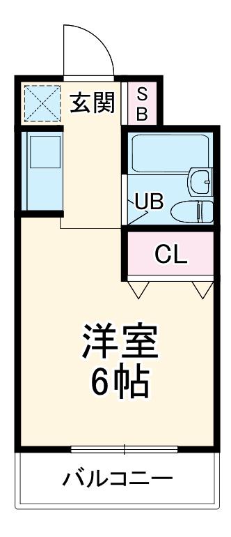 ベイグランデ北栄(ワンルーム/4階)の間取り写真