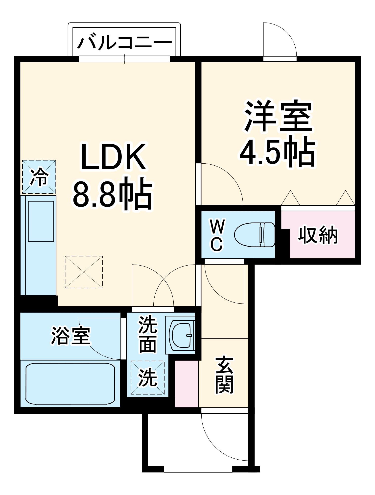 KUKKULA KURIYA(1LDK/1階)の間取り写真
