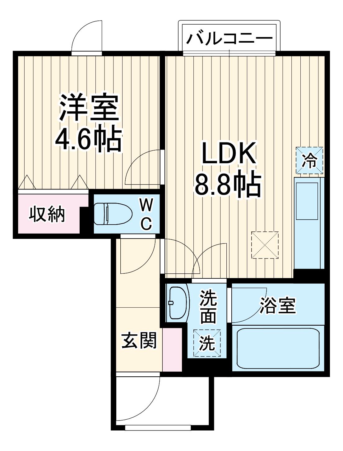 KUKKULA KURIYA(1LDK/1階)の間取り写真