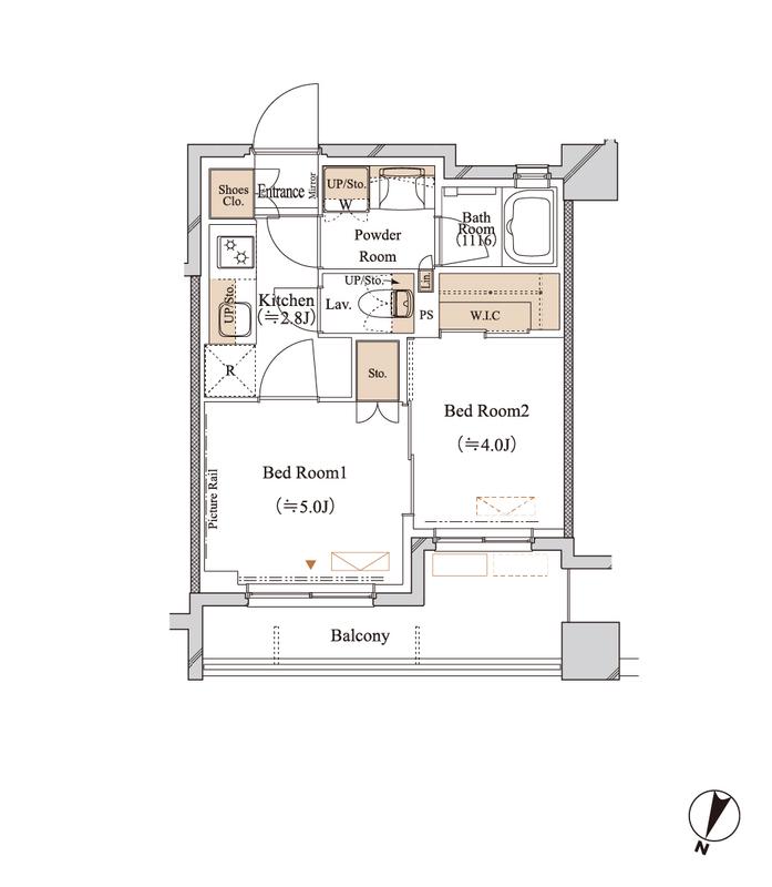 ブランシエスタ江古田(2K/2階)の間取り写真