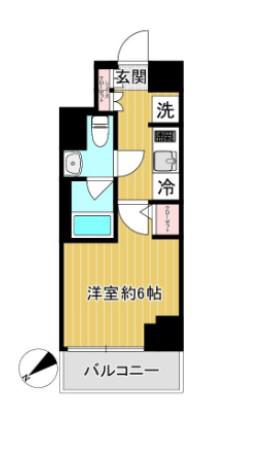 SHOKEN RESIDENCE横浜鶴見Ⅳ(1K/6階)の間取り写真