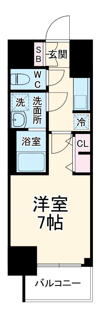 S-RESIDENCE熱田Ⅱ(1K/6階)の間取り写真