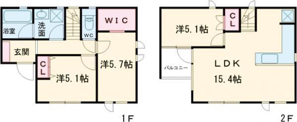 京王電鉄京王線 代田橋駅 徒歩5分 2階建 築9年(3LDK)の間取り写真