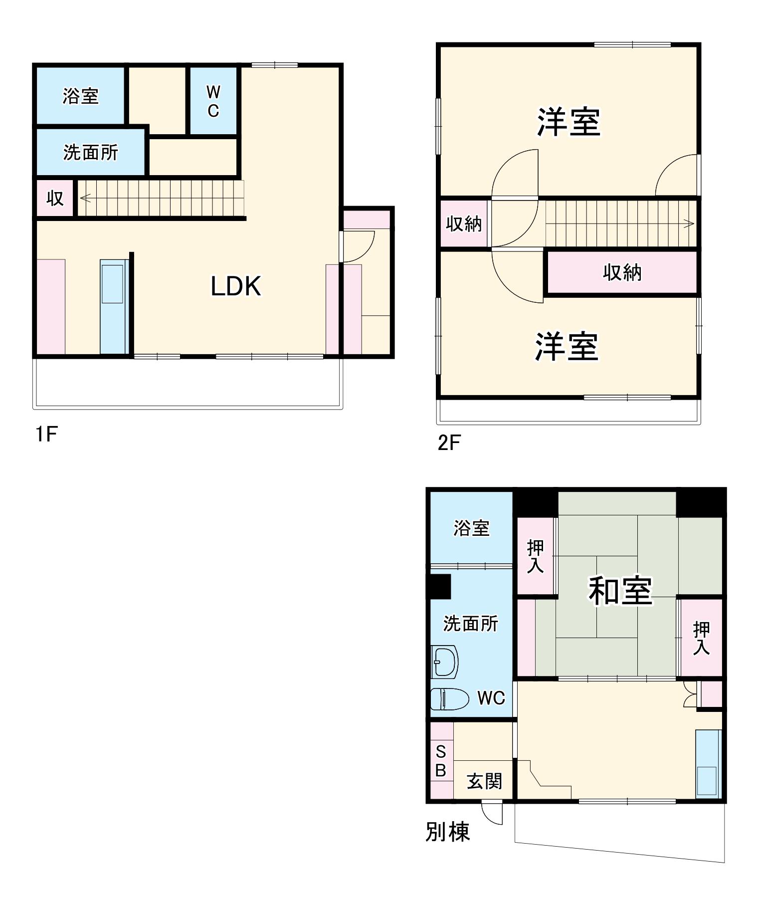 静岡鉄道静岡清水線 桜橋駅(静岡) 徒歩46分 2階建 築28年(4LDK)の間取り写真