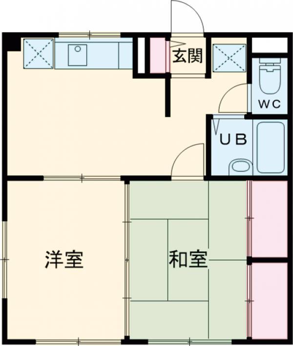 エステート鈴木(2DK/2階)の間取り写真