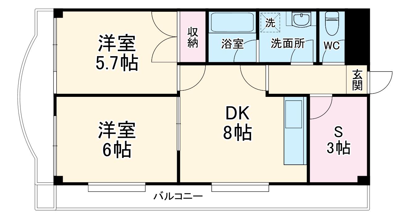 ドミール橋本(2SDK/5階)の間取り写真