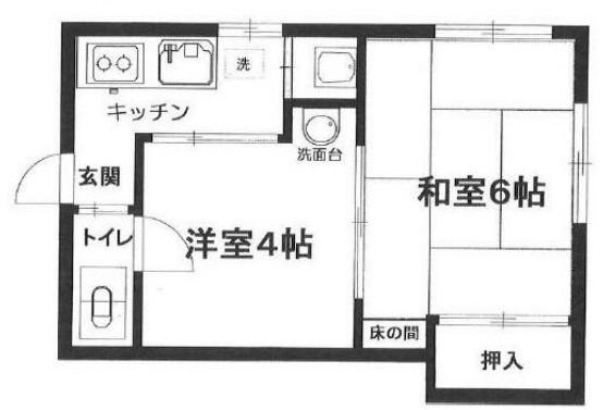 関アパート(2K/2階)の間取り写真