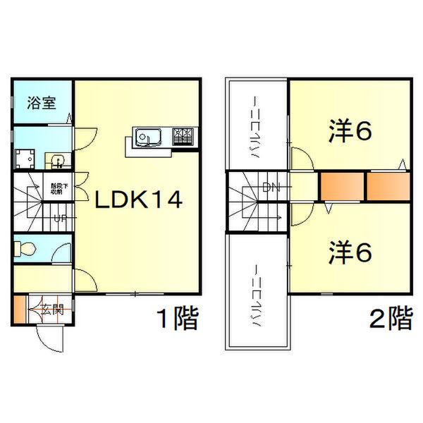 LOHAS TOWN(2LDK/1階)の間取り写真
