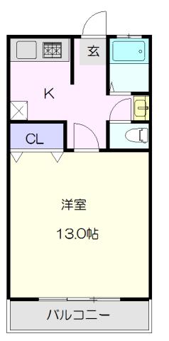 春岡マンション(1K/5階)の間取り写真
