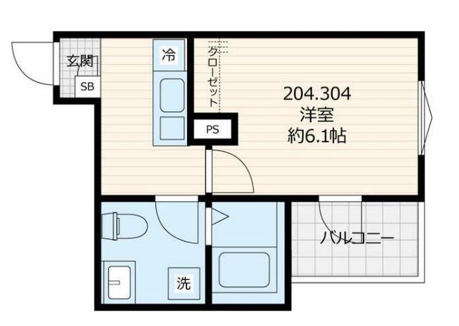 リオグレイス鴻巣(1K/3階)の間取り写真