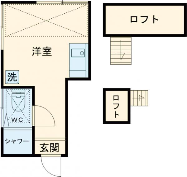 WELL-B薬師別館(ワンルーム/2階)の間取り写真
