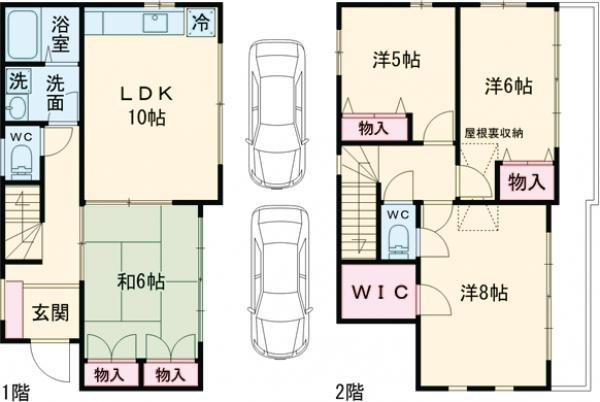 西武鉄道多摩川線 多磨駅 徒歩13分 2階建 築26年(4LDK)の間取り写真