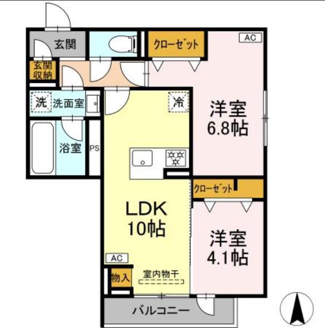 赤堤計画(2LDK/3階)の間取り写真