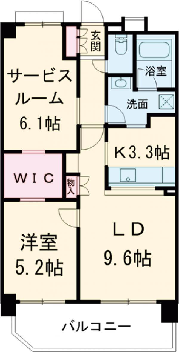 レジデンス八王子明神町(2LDK/8階)の間取り写真
