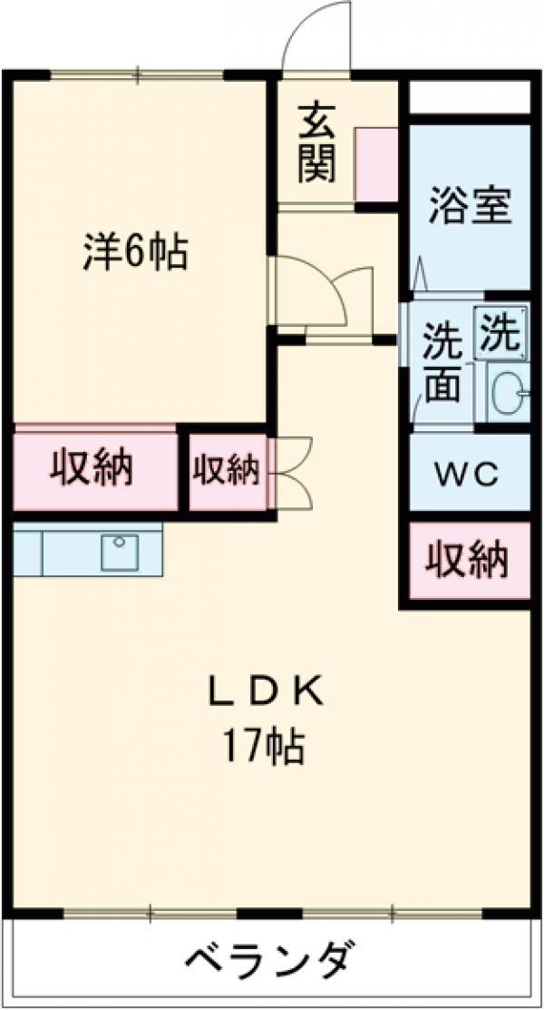 パークサイドハイツ(1LDK/1階)の間取り写真