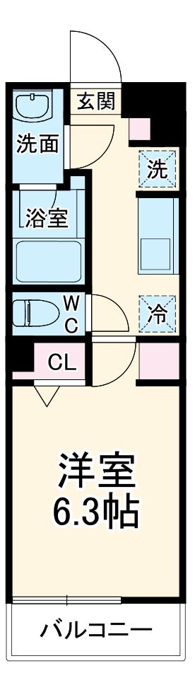リブリ・川口元郷(1K/3階)の間取り写真