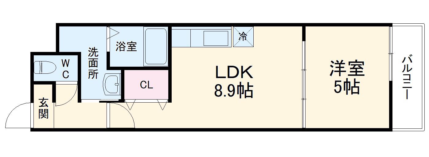 フジパレス池田南Ⅱ番館(1LDK/3階)の間取り写真