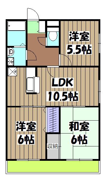 ルミエール円山(3LDK/1階)の間取り写真