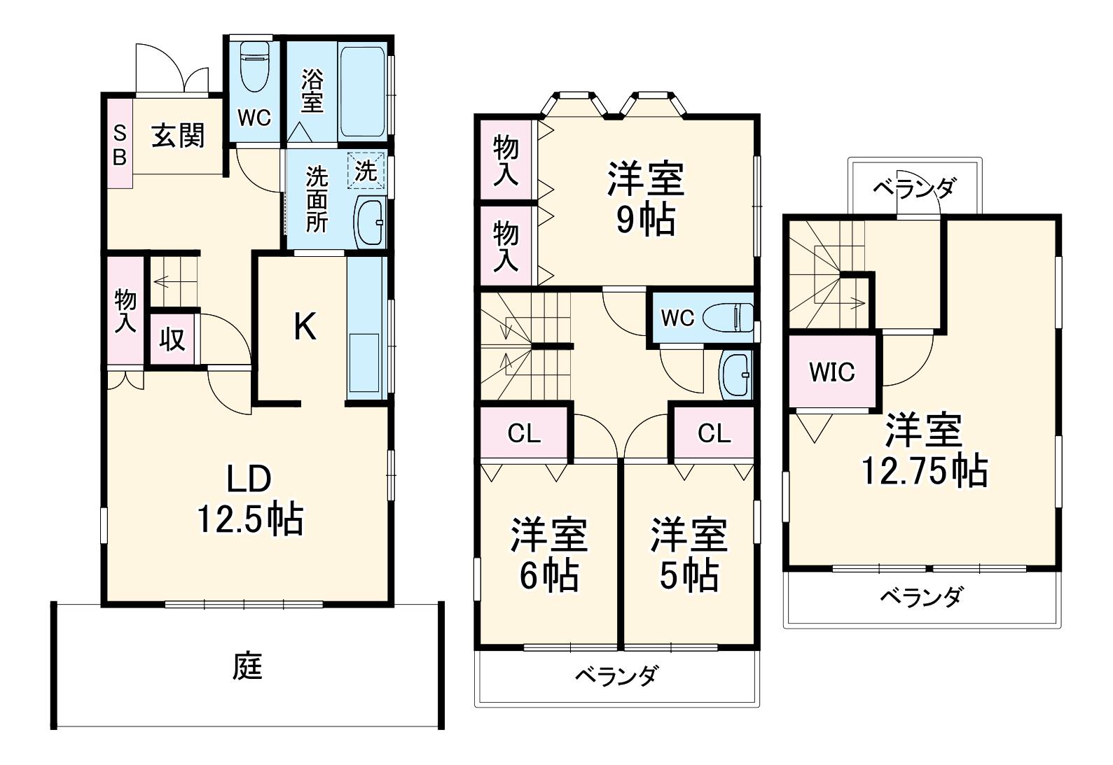 名古屋市東山線 本山駅(愛知) 徒歩8分 3階建 築26年(4LDK)の間取り写真