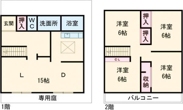 京王電鉄京王線 千歳烏山駅 徒歩8分 2階建 築36年(4LDK)の間取り写真