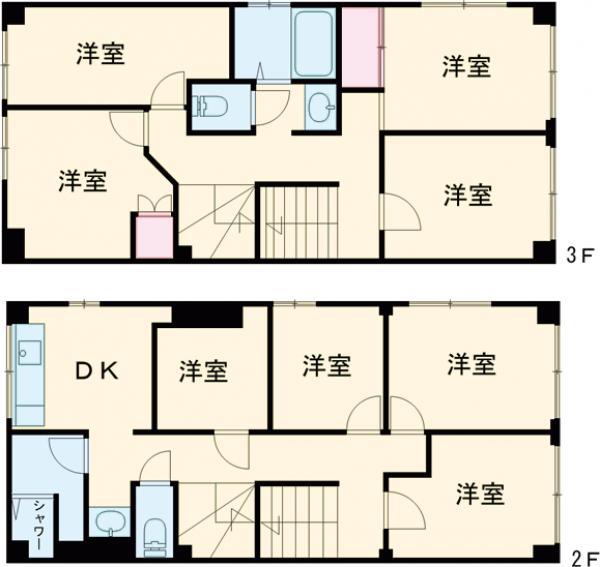 亀有アイザワビル(8DK/2階)の間取り写真