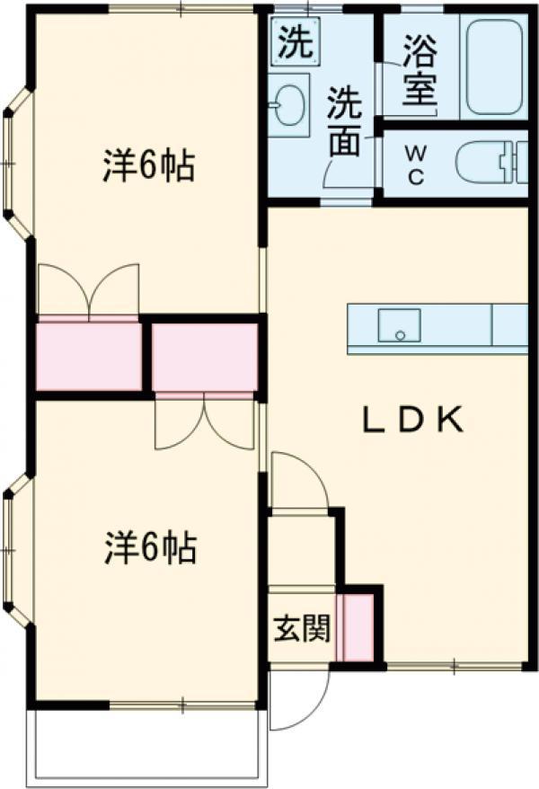 協和コーポⅢ(2DK/1階)の間取り写真