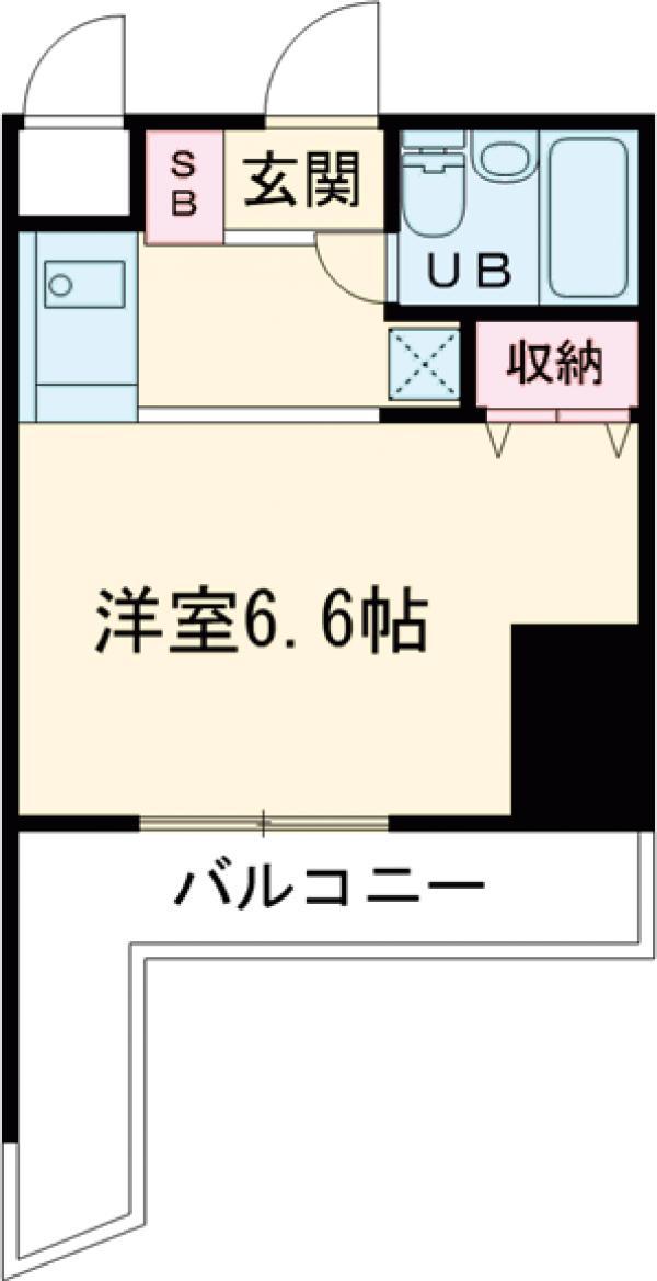 コスモ亀有Ⅴ(1K/2階)の間取り写真