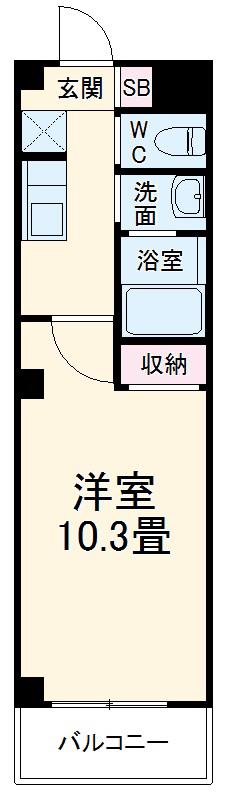 マメゾン24(1K/2階)の間取り写真