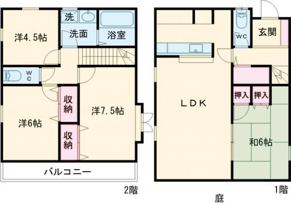 京王電鉄京王線 府中駅(東京) 徒歩28分 2階建 築31年(4LDK)の間取り写真