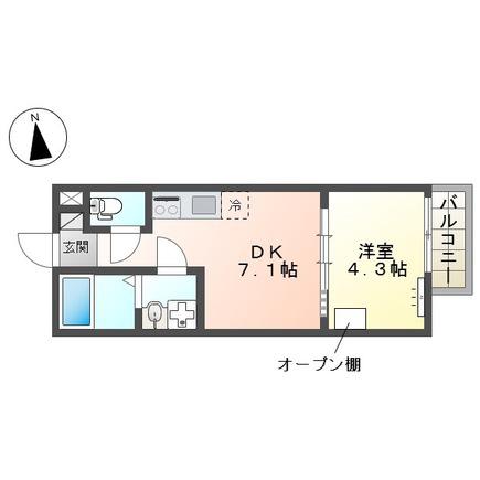 八王子市北野町マンション工事(1DK/2階)の間取り写真