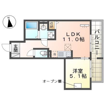 八王子市北野町マンション工事(1LDK/1階)の間取り写真