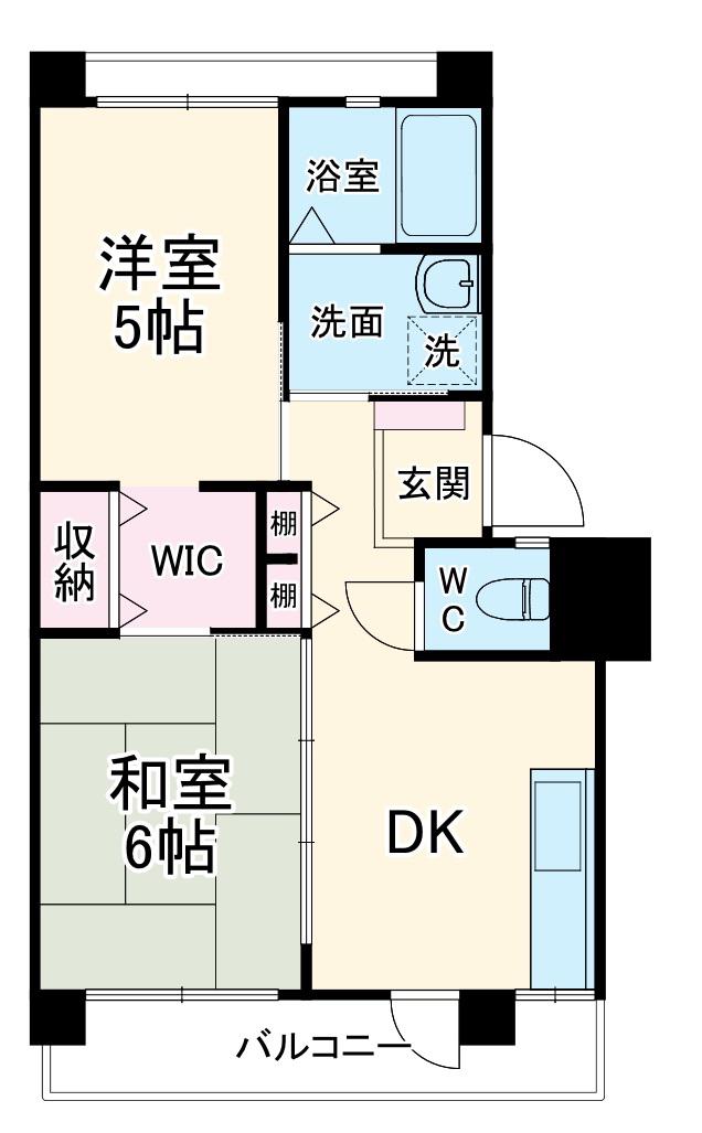 熊谷団地(2DK/2階)の間取り写真