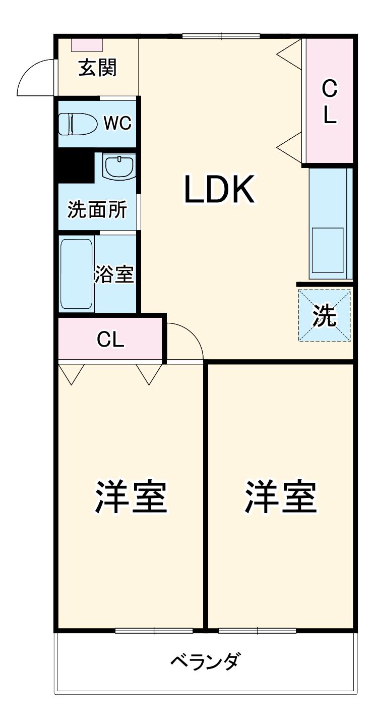 グリーンマンション(2LDK/3階)の間取り写真