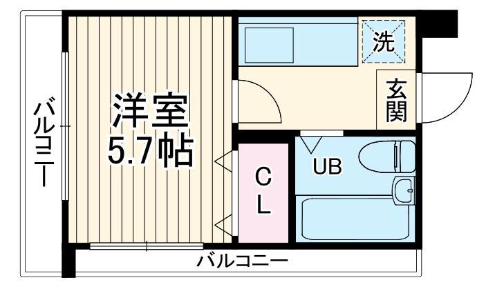 ハートランド天王町(1K/3階)の間取り写真