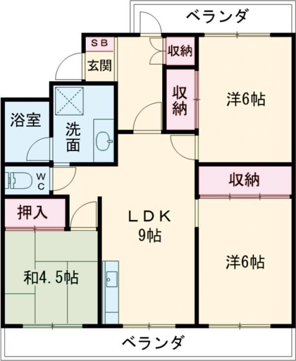 リュミエールB(3LDK/2階)の間取り写真