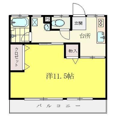 コーポ大久保(1K/2階)の間取り写真