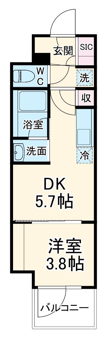 ザ・ライオンズフォーシア今池(1DK/6階)の間取り写真
