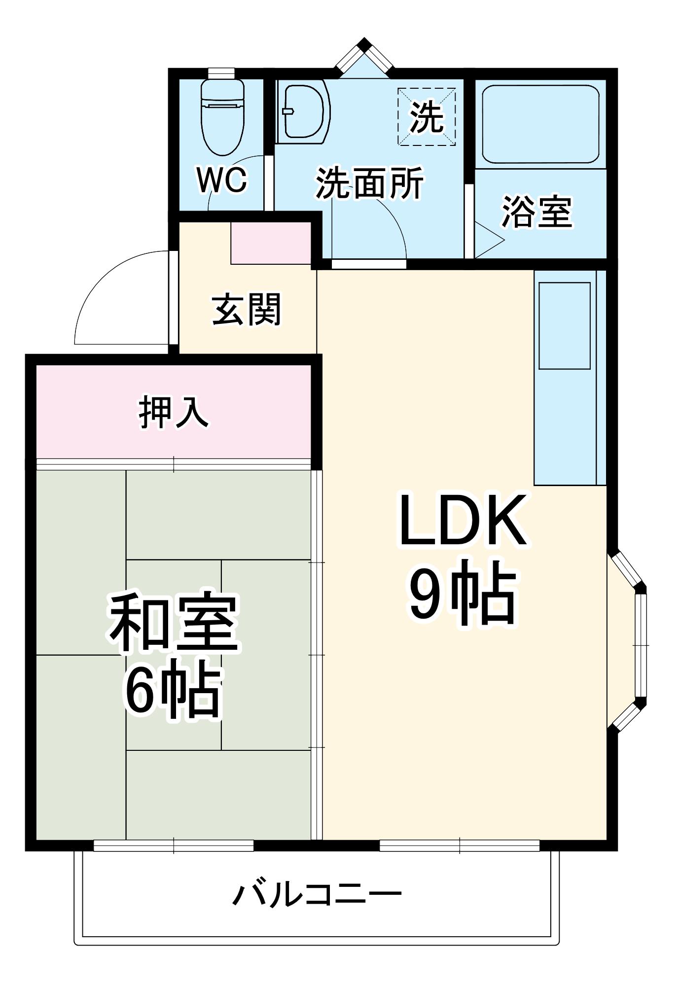 メゾン田中(1LDK/2階)の間取り写真