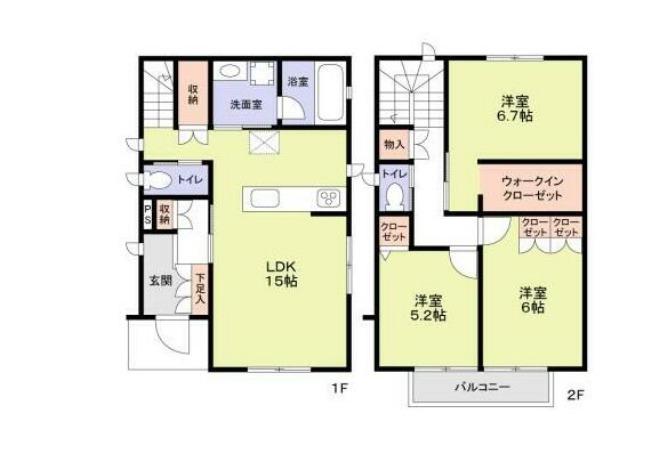 中央本線 立川駅 徒歩21分 2階建 新築(3LDK)の間取り写真
